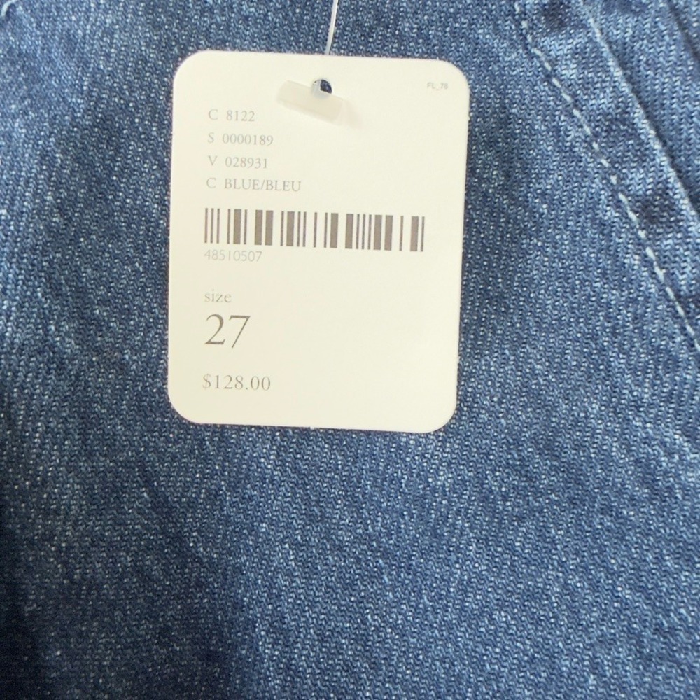 Free People We The Free Wide Leg Pleated Jeans Blue Denim Size 27 NWT - Picture 4 of 12
